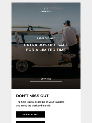 Brixton LLC - Labor Day Sale Starts Now!