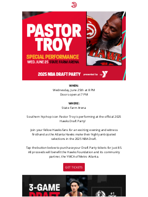 Atlanta Hawks - Join Pastor Troy at the Official Draft Watch Party 🏀🎤