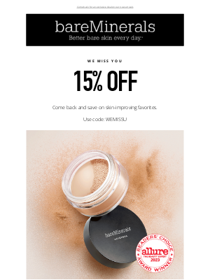 bareMinerals - Get 15% OFF clean beauty you haven’t met yet