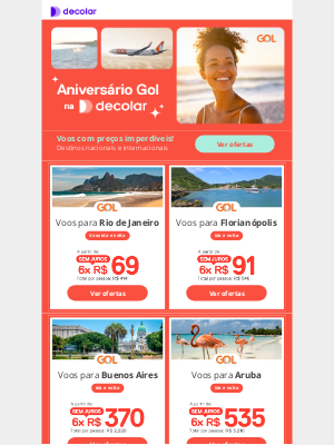 Decolar (Brazil) - Aniversário Gol na Decolar! 🥳 ✈️