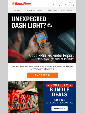 AutoZone - Don't let a dash light ruin the long weekend