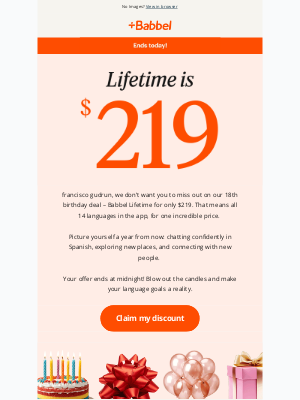 Babbel - 🎂Blow out the candles on $219 Lifetime