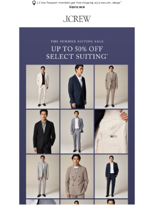J.Crew - Summer suiting for him, up to 50% off