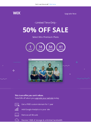 Wix - 50% OFF sale is on