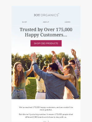 Joy Organics - That’s 175,000 Happy Customers (and Counting!) 🎉