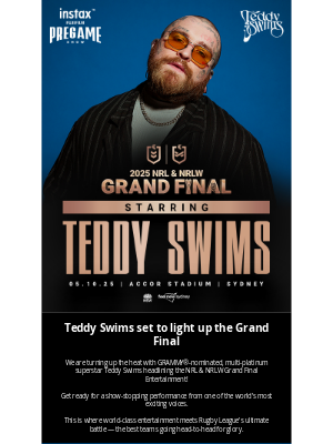 NRL - National Rugby League - 🎤 Teddy Swims live at the 2025 Grand Final!