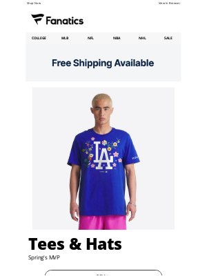 Fanatics - Tees & Hats --> The Key to Spring Styles