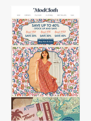 ModCloth - 20% off Gunne Sax? Yes please. Up to 40% off everything else too.
