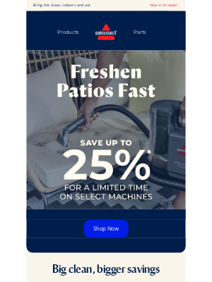 BISSELL - Get patio season ready & save up to 25% off