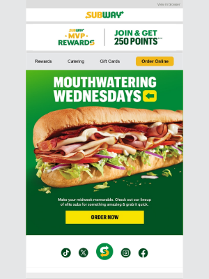 Subway - We’ve got your Wednesday wrapped up