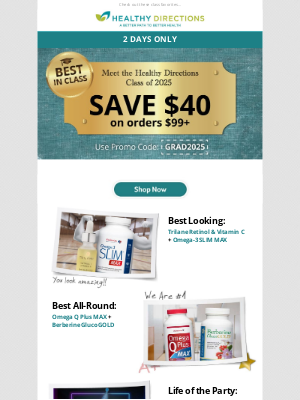 Healthy Directions - LAST CHANCE to save $40!