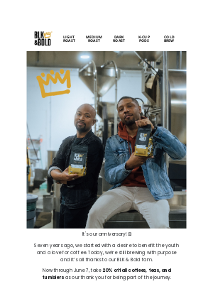 BLK & Bold Specialty Beverages - BLK & Bold Turns 7. You Get 20% Off. ☕🥳