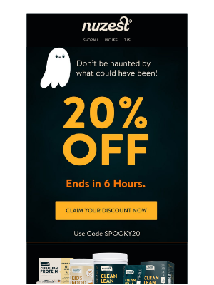 Halloween marketing emails - example by Nuzest