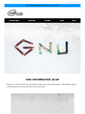 Gnu Snowboards - GNU SNOWBOARDS 25/26!