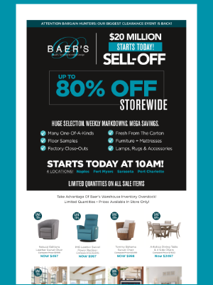 Baer's Furniture - 🔥 Baer's $20 Million Sell-Off Starts Now!
