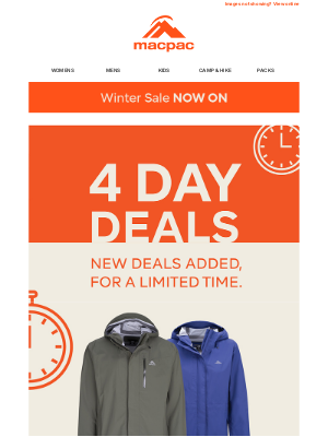 Macpac (Australia) - 1/2 Price Zephyr Rain Jackets + More Deals!