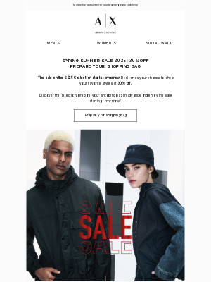 Armani Exchange - The sale is about to start: prepare your shopping bag