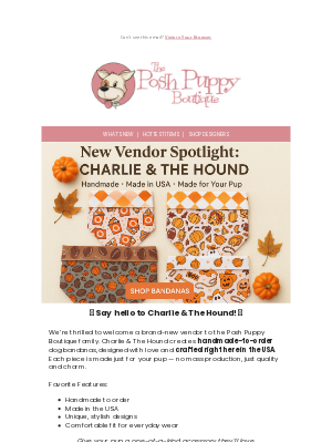 Posh Puppy Boutique - 🐾 Meet Our New Vendor: Charlie & The Hound!