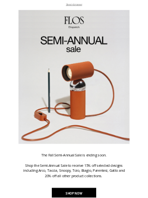 Flos  - Final days of the Fall Semi-Annual Sale