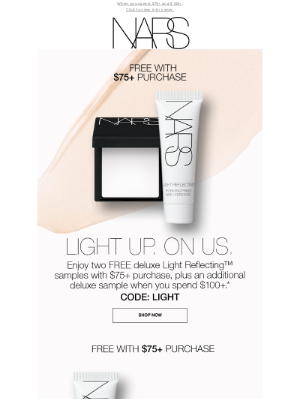 NARS Cosmetics - Enjoy FREE Light Reflecting™ deluxe samples.