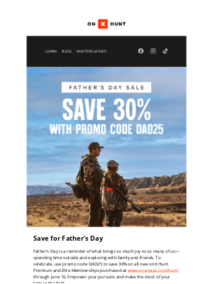 onXmaps - Save 30% and Celebrate Father’s Day