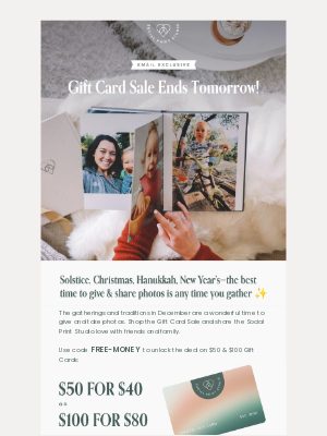 Social Print Studio - Give the Gift of Photos During the Gift Card Sale 💳