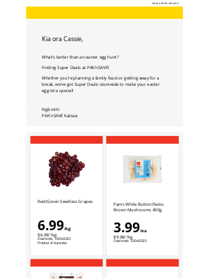 PAK'nSAVE - What's better than an easter egg hunt, Cassie?