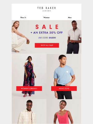 Ted Baker (United Kingdom) - Sale Alert - Extra 50% OFF