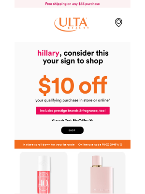 ULTA Beauty - Get $10 off 💝 Now’s your chance!