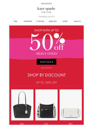 Kate Spade (United Kingdom) - We’ve made it easy: shop the sale by savings