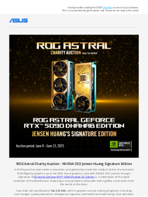 ASUS - ROG Astral Charity Auction - NVIDIA CEO Jensen Huang Signature Edition