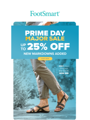 FootSmart - Updated Offer: Prime Day Savings Continue