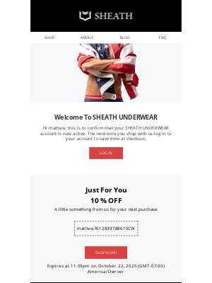 SHEATH UNDERWEAR - Customer account confirmation