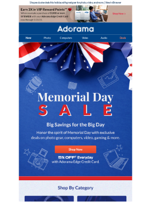Adorama - Memorial Day Sale: Big Savings for the Big Day