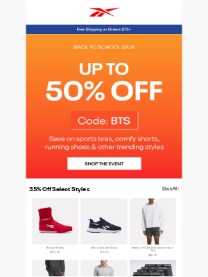 Reebok - 📢 35% Off Select Full-Price Styles