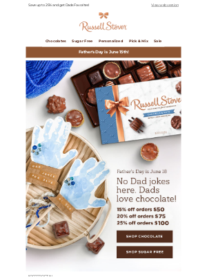 Russell Stover Candies - Father's Day is June 15th! Save up to 25%!🍫