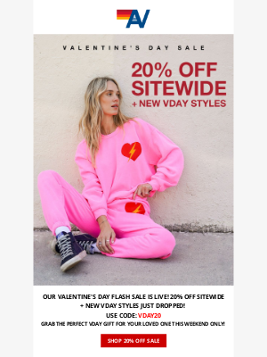 Aviator Nation - 20% Off Sitewide – Valentine’s Day Flash Sale!