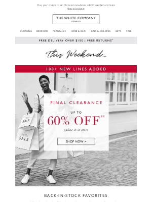 The White Company - Back in stock | The sell-out styles your closet needs