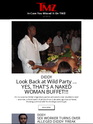 Diddy Miami Bash Featuring Naked Woman Buffet, Resurfaced 2004 Pics