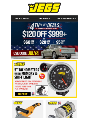 JEGS Performance - Celebrate July 4th With A Coupon