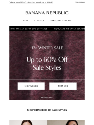 Banana Republic USA - Don't let your favorites sell out...