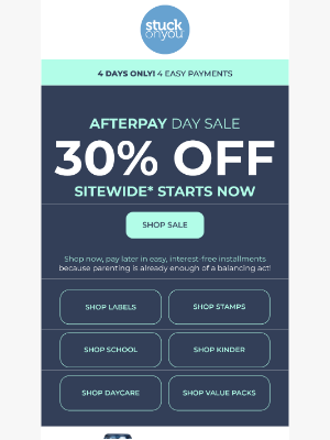 Stuck on You - Shop Now, Pay Later: Afterpay Day has Arrived! 💚