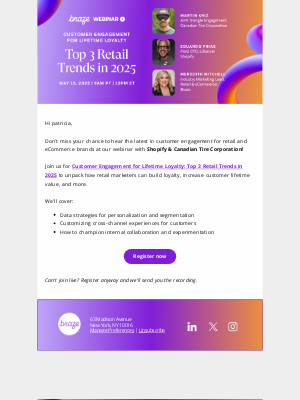 Braze - Hear from Shopify & Canadian Tire on 2025 retail marketing trends