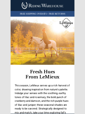 Riding Warehouse - LeMieux's Fresh Autumn Hues Have Arrived