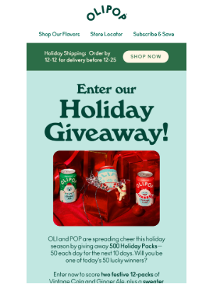 OLIPOP - Enter to win our Holiday Giveaway! 🎁