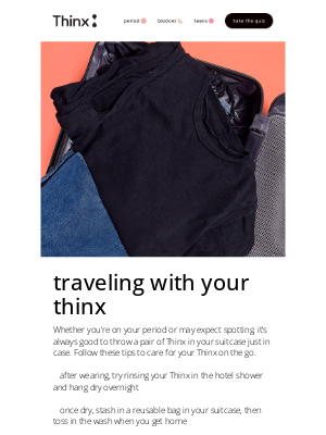 THINX - Spring travel coming up? 🧳