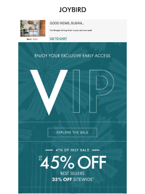 Joybird - 📩 Your exclusive VIP sale invite is here