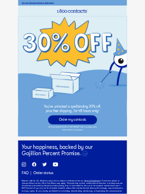 1-800 Contacts - Get 30% off + free shipping for 48 hours only