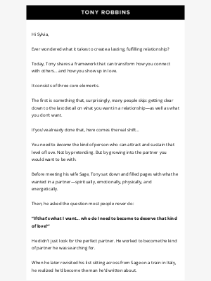 Tony Robbins - What makes relationships actually work? 