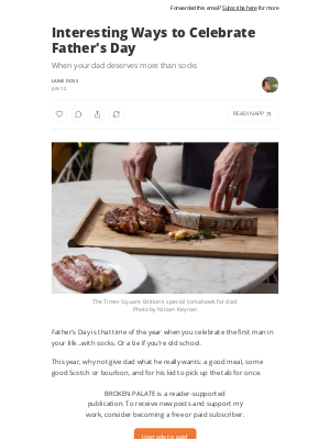 Tasting Table - Interesting Ways to Celebrate Father's Day